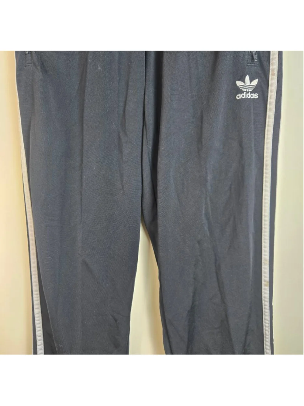 Men's Adidas Black & White Track Pants S